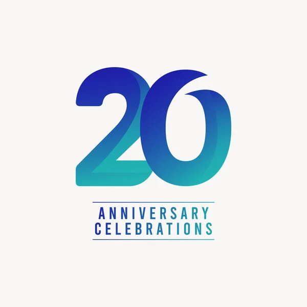 20 Χρόνια Επέτειος Εορτασμοί Διάνυσμα πρότυπο εικονογράφηση — Διανυσματικό Αρχείο