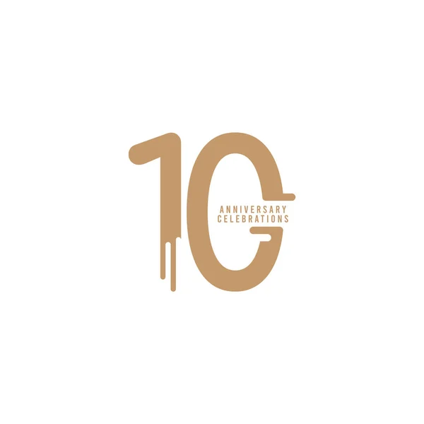 10 Años Celebraciones de Aniversario Vector Plantilla Diseño Ilustración — Archivo Imágenes Vectoriales