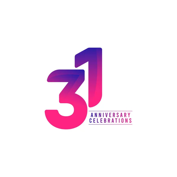 31 Επέτειος Εορτασμοί Διάνυσμα εικονογράφηση πρότυπο σχεδιασμού — Διανυσματικό Αρχείο