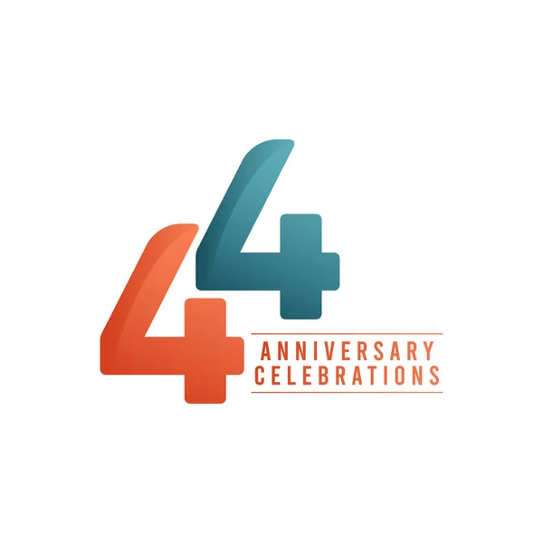 44 Χρόνια Επέτειος Εορτασμοί Διάνυσμα Εικονογράφηση πρότυπο — Διανυσματικό Αρχείο