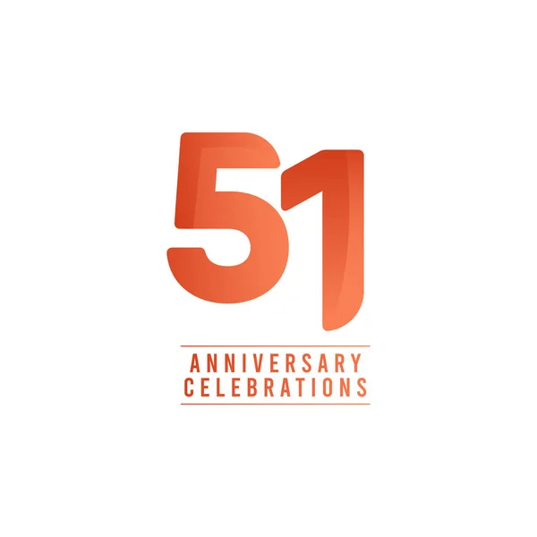 51 Anniversario Celebrazioni Modello vettoriale Illustrazione di progettazione — Vettoriale Stock