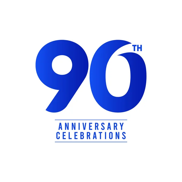 90 Th Aniversário Celebrations Vector Template Design Ilustração — Vetor de Stock