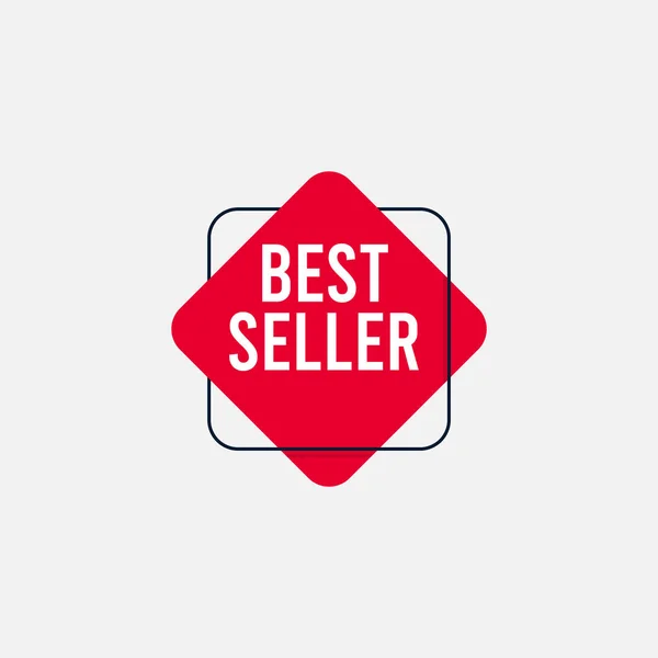 Mejor vendedor etiqueta de texto Vector plantilla diseño ilustración — Vector de stock