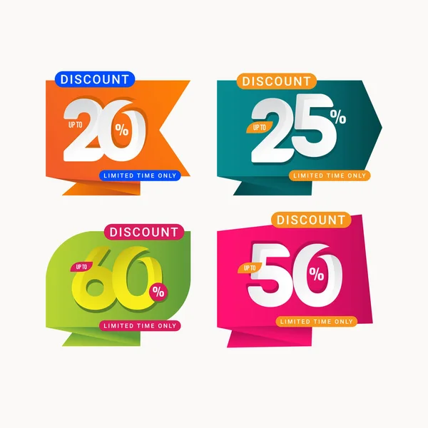 Discount Limited Time Only Label Vector Template Design Illustration — Stock Vector