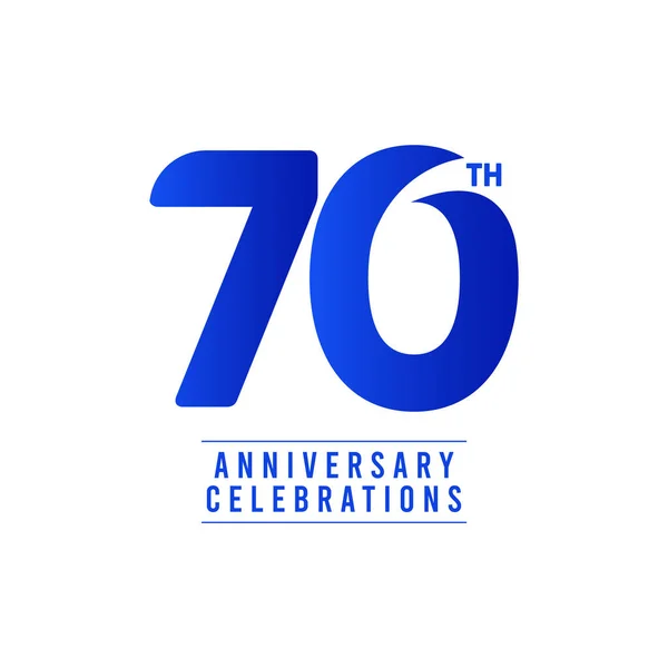 70 Th Anniversary Celebrations Vector Template Design Illustration — Stock Vector