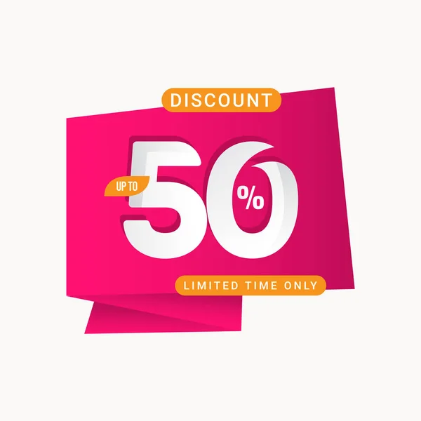 Discount up to 50% off Limited Time Only Label Vector Template Design Illustration — 스톡 벡터