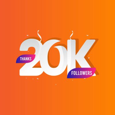 Thanks 20 K Followers Vector Template Design Illustration