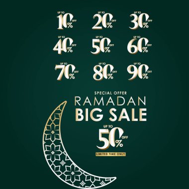 Ramadan Big Sale Special Offer Limited Time Only Vector Template Design Illustration