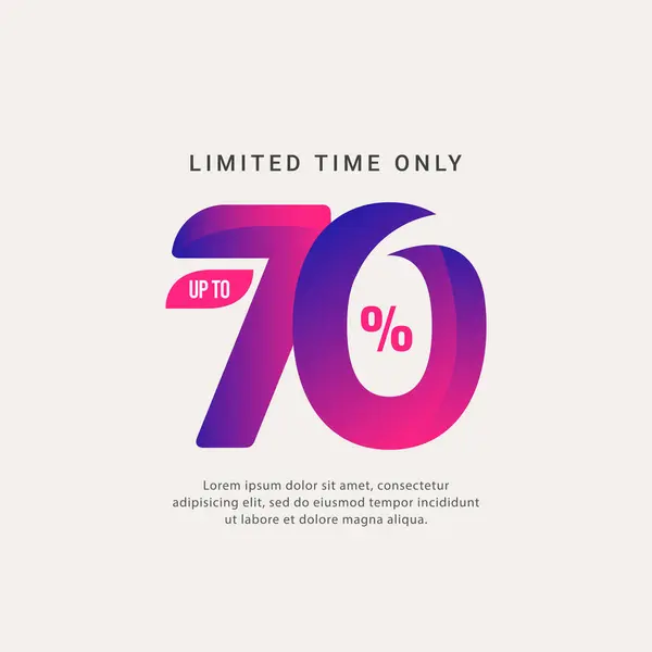 Discount up to 70% Limited Time Only Vector Template Design Illustration — Stock Vector