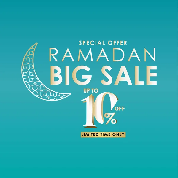 Oferta Especial Ramadán Big Sale hasta 10% descuento Ilustración de diseño de plantilla vectorial de tiempo limitado — Vector de stock