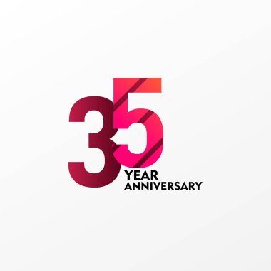 35. Yıldönümü Kutlama Vektör Şablonu Tasarım İllüstrasyonu