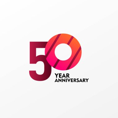 50. Yıldönümü Kutlama Vektör Şablonu Tasarım İllüstrasyonu