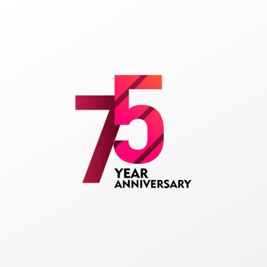 75. Yıldönümü Kutlama Vektör Şablonu Tasarım İllüstrasyonu