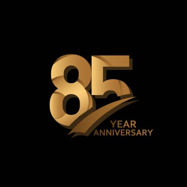 85 Yıl Altın Seçkin Yıldönümü Kutlama Şablonu Tasarım Çizimi