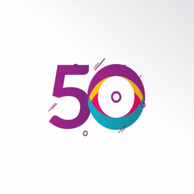50. Yıldönümü Kutlama Vektör Şablonu Tasarım İllüstrasyonu