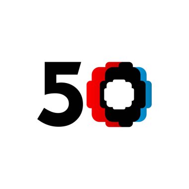 50. Yıldönümü Kutlama Vektör Şablonu Tasarım İllüstrasyonu