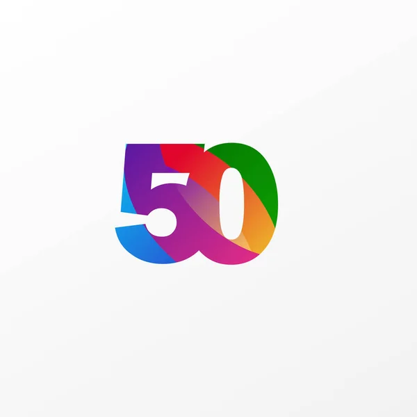 50周年記念エレガントなカラーベクトルテンプレートデザインイラスト — ストックベクタ