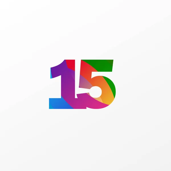 15 jaar jubileum viering Elegante kleur vector sjabloon ontwerp illustratie — Stockvector