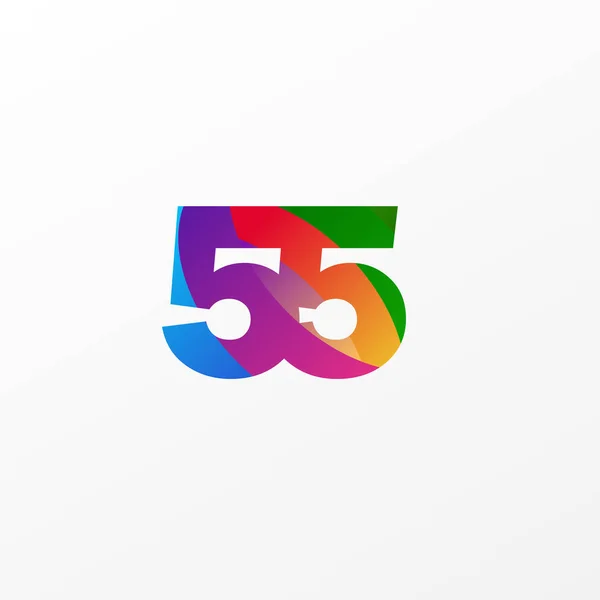 55 Jaar jubileum viering Elegante kleur Vector Template Ontwerp Illustratie — Stockvector