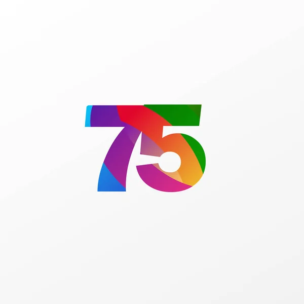 75 let oslavy Elegantní barevný vektor šablony Design ilustrace — Stockový vektor