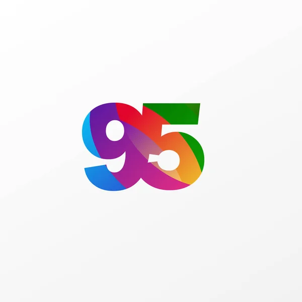 95 Yıl Yıldönümü Şablonu Şablon Tasarımı Şablonunu Kutlaması — Stok Vektör