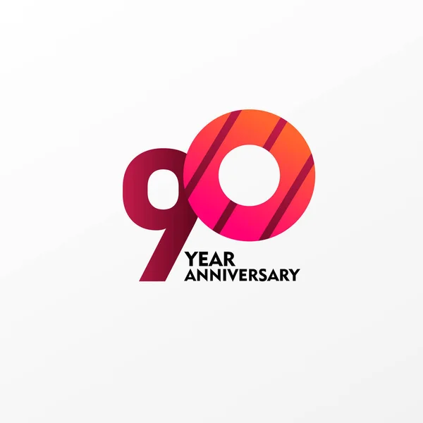 90 χρόνια επέτειο εορτασμός Διάνυσμα Πρότυπο Σχεδιασμός Εικονογράφηση — Διανυσματικό Αρχείο