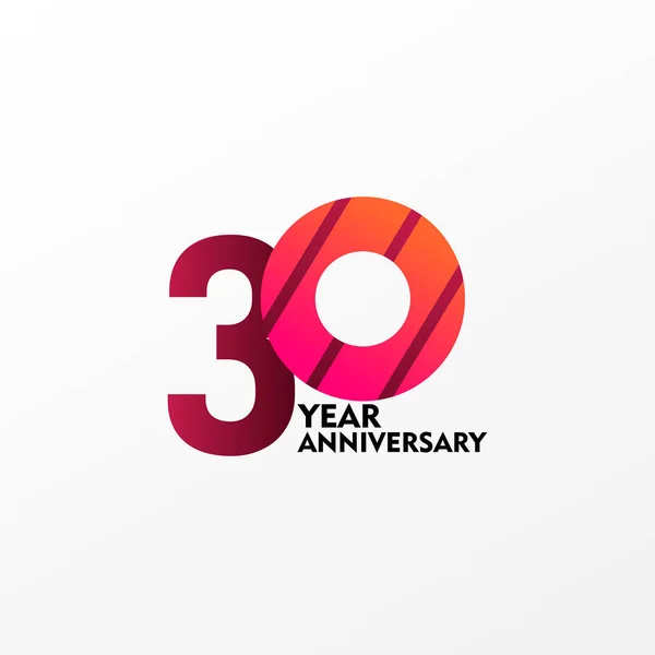 30 anos celebração aniversário Vector Template Design Ilustração —  Vetores de Stock