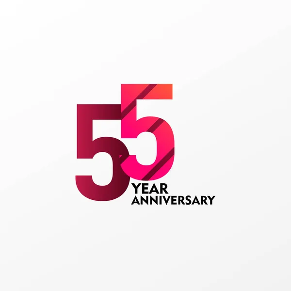 55 anni di celebrazione Vector Template Design Illustration — Vettoriale Stock