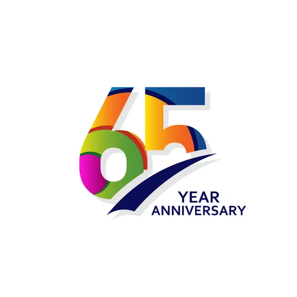 65 Years Elegant Anniversary Celebration Vector Template Design Illustration — Stock Vector