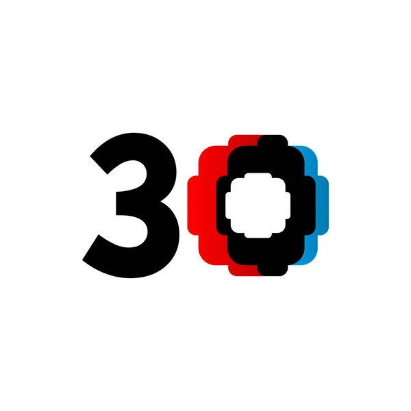 30 anos celebração aniversário Vector Template Design Ilustração —  Vetores de Stock