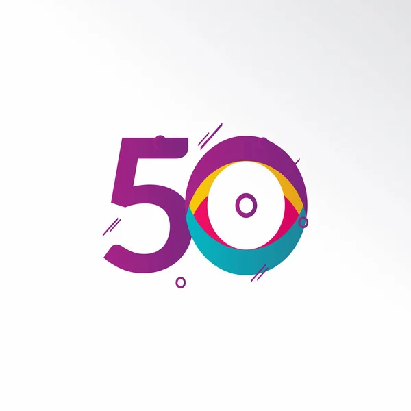 50 anni di celebrazione Vector Template Design Illustration — Vettoriale Stock