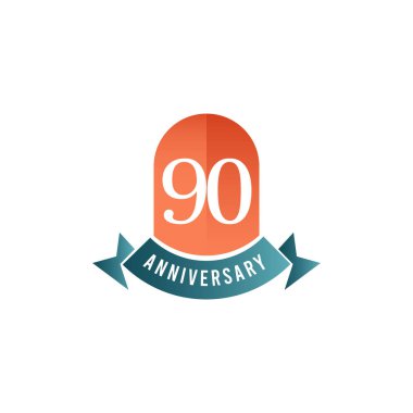 90. Yıldönümü Kutlama Vektör Şablonu Tasarım İllüstrasyonu