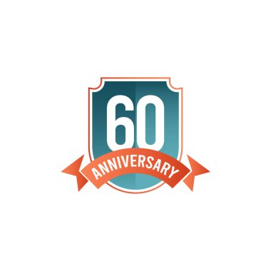 60. Yıldönümü Kutlama Vektör Şablonu Tasarım İllüstrasyonu