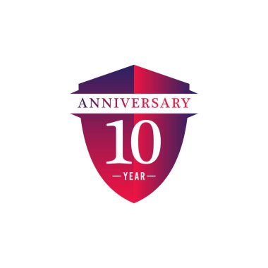 10. yıl dönümü kutlama Vektör Şablonu Tasarım Çizimi