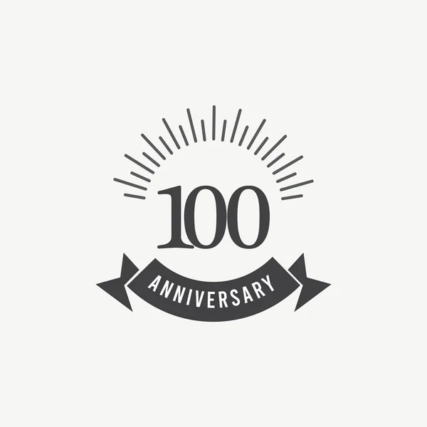 100 Anos Celebração Aniversário Vector Template Design Ilustração —  Vetores de Stock