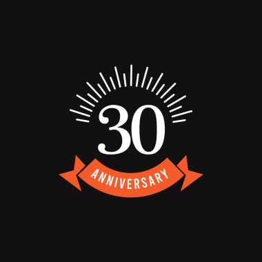 30. Yıldönümü Kutlama Vektör Şablonu Tasarım İllüstrasyonu