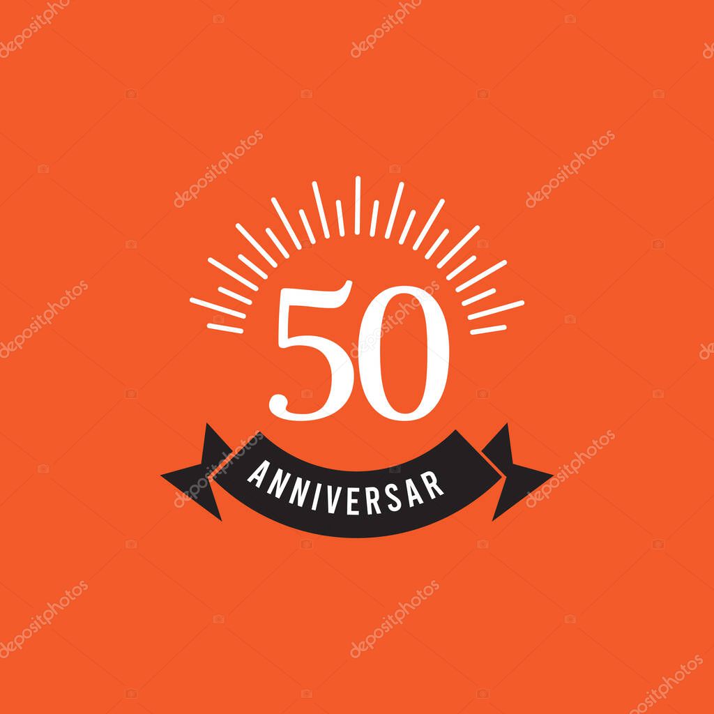 50 Years Anniversary Celebration Vector Template Design Illustration