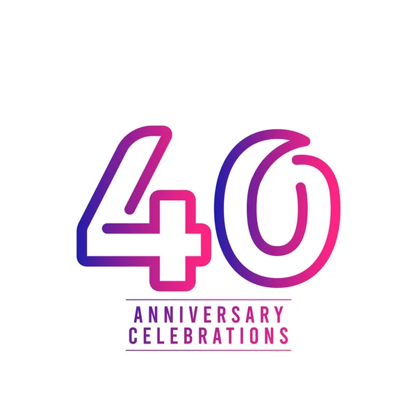 Years Anniversary Celebration Number Text Vector Template Design Illustration — Stock Vector