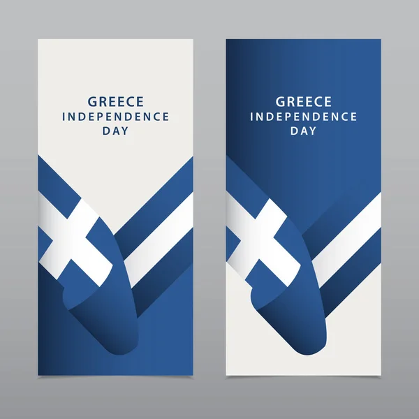 Happy Greece Independence Day Celebration Διάνυσμα Εικονογράφηση Προτύπου — Διανυσματικό Αρχείο