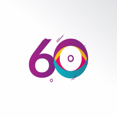 60. Yıldönümü Kutlama Vektör Şablonu Tasarım İllüstrasyonu