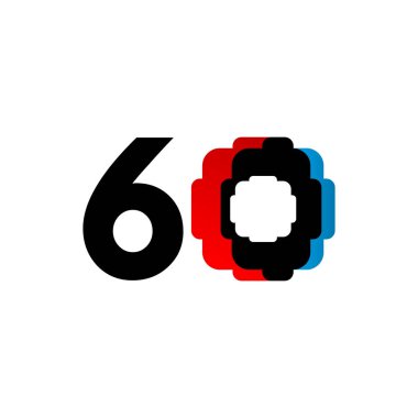 60. Yıldönümü Kutlama Vektör Şablonu Tasarım İllüstrasyonu