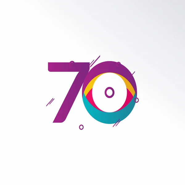 70周年庆祝活动矢量模板设计说明 — 图库矢量图片