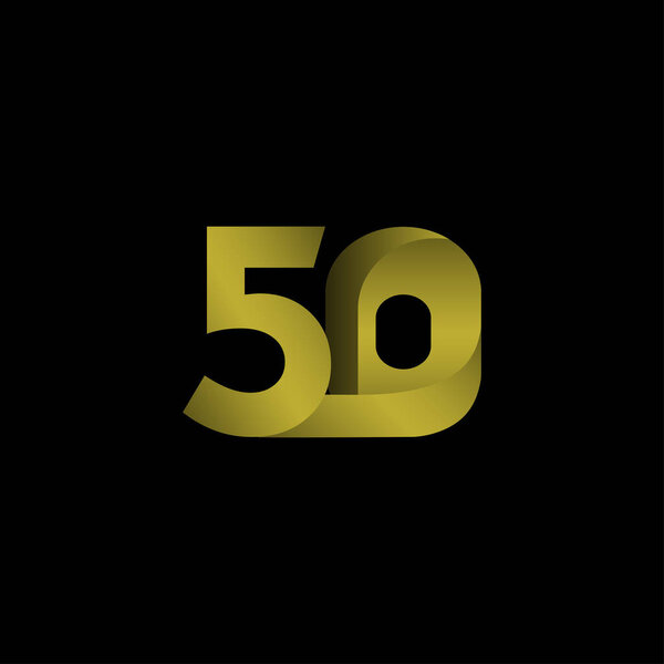 50 Years Anniversary Celebration Gradient Gold Vector Template Design Illustration