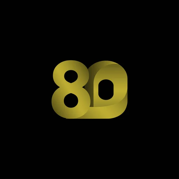 80周年記念グラデーションゴールドベクトルテンプレートデザインイラスト — ストックベクタ