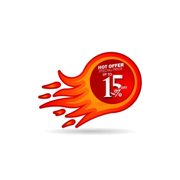 Korting Tot Hot Offer Special Price Label Tag Vector Sjabloon — Stockvector