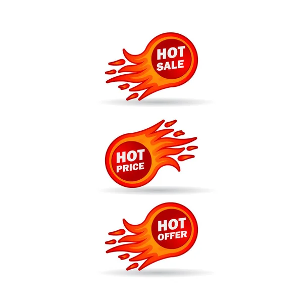 Sıcak Satış Sıcak Fiyat Teklif Metin Etiketi Vektör Şablon Çizimi — Stok Vektör
