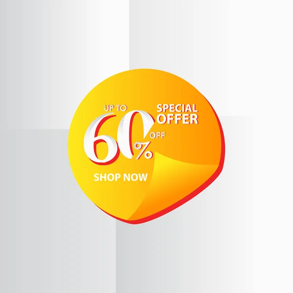 Discount Label Special Offer Shop Now Vector Template Design Illustration — Stock Vector