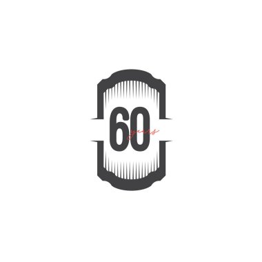 60. Yıldönümü Kutlama Vektör Şablonu Tasarım İllüstrasyonu