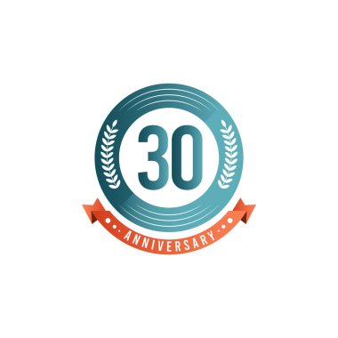 30. Yıldönümü Kutlama Vektör Şablonu Tasarım İllüstrasyonu