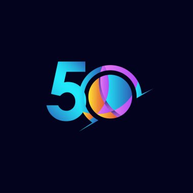 50 Yıl Yıldönümü Kutlaması Seçkin Sayı Vektör Şablonu Tasarım Çizimi